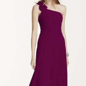 Sangria David's Bridal  one shoulder Dress